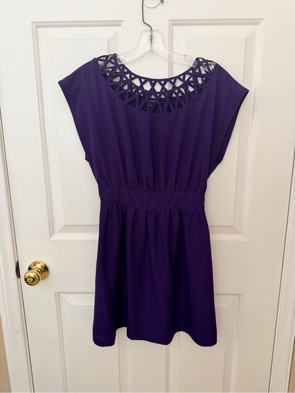 Forever 21 Purple Cutout Yoke Mini Dress